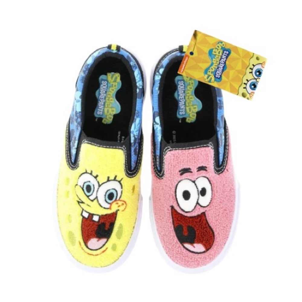 SpongeBob SquarePants & Patrick Chenille Fleece Slip-On Sneakers